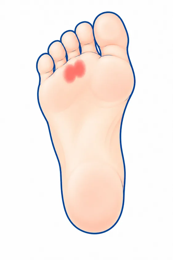 モートン病の足裏のイラスト